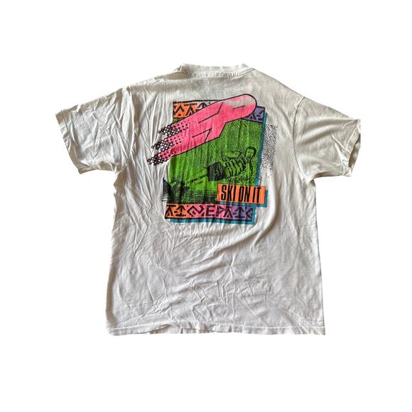 Vintage EP Ski On It Water-sports USA Made Hanes Beefy White M Single Stitch Tee - Picture 5 of 7